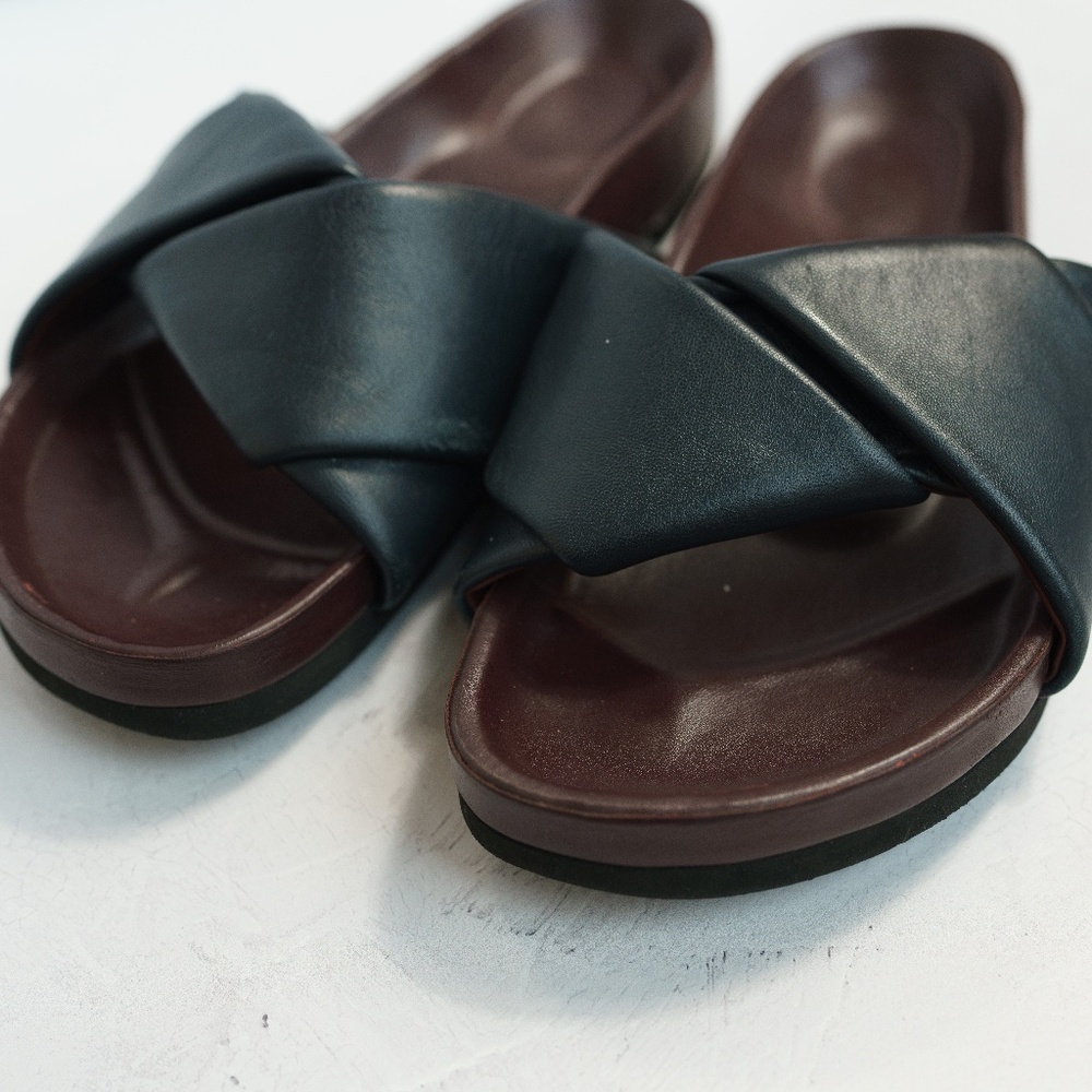CELINE Twist Leather Mules | Slide Sandals | Black | 38 / 8.5 - Picture 3 of 10
